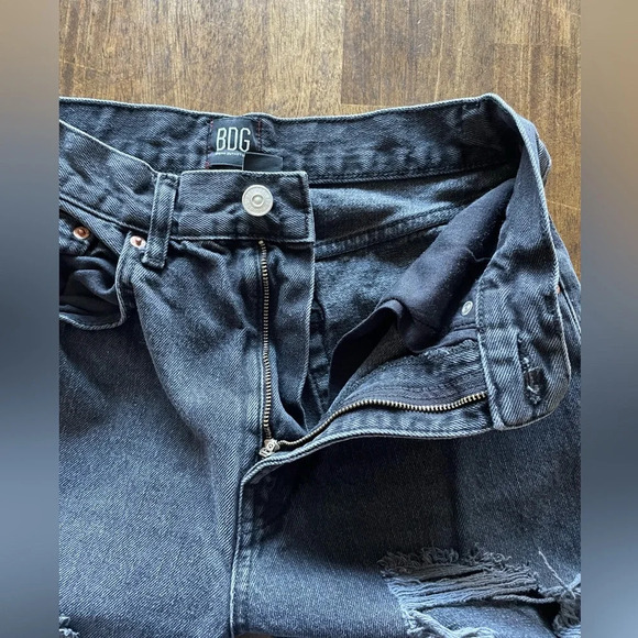 BDG Urban Outfitter Jeans Women’s 27 Black High Rise Baggy Skater Ripped Grunge - Picture 5 of 16